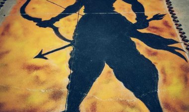 यागेन्द्र भोई द्वारा निर्मित श्री राम जी की 11 फुट की रंगोली बना आकर्षक का केंद्र